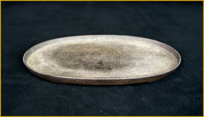 画像1: 楕円段足銅盤（左右２５．３cm）